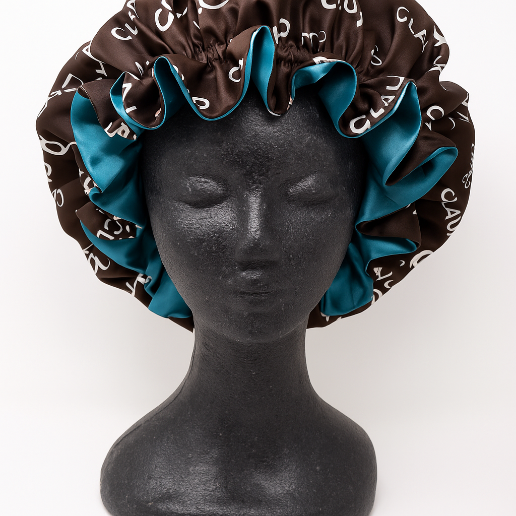 Claudia Q Silk Bonnets - Blue & Black